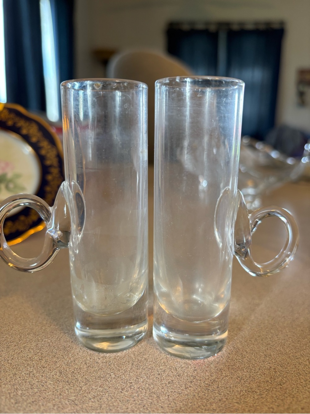 Source Unknown Clear Glass Espresso Shot Cups with Side Rings - Pair